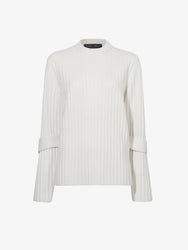 Proenza Schouler Still Life image of Verona Sweater in Midweight Cashmere Rib in BONE