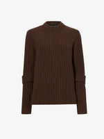 Proenza Schouler Still Life image of Verona Sweater in Midweight Cashmere Rib in BARK