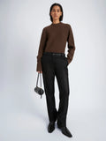 Proenza Schouler Front full length image of model wearing Chase Pant in Technical Mesh Suiting in BLACK