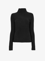 Proenza Schouler flat image of Haven Sweater in Midweight Cashmere Rib in black