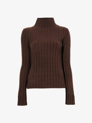 Proenza Schouler Still Life image of Haven Sweater in Midweight Cashmere Rib in BARK