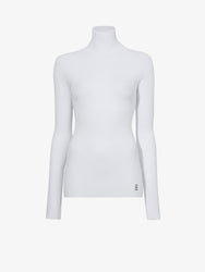 Proenza Schouler Still Life image of Fox Top In Matte Viscose Rib in WHITE