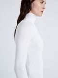 Proenza Schouler Detail image of model wearing Fox Top In Matte Viscose Rib in WHITE