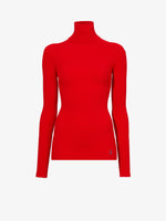 Proenza Schouler Still Life image of Fox Top In Matte Viscose Rib in RED