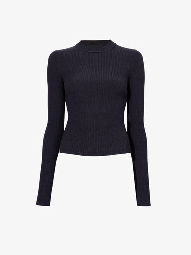 Proenza Schouler Still Life image of Alyssa Sweater in Midweight Viscose Rib Knit in CHARCOAL