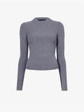 Proenza Schouler Still Life image of Alyssa Sweater in Midweight Viscose Rib Knit in GREY