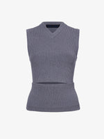 Proenza Schouler Still Life image of Cruz Vest in Midweight Viscose Rib Knit in GREY