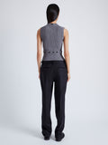 Proenza Schouler Back full length image of model wearing Cruz Vest in Midweight Viscose Rib Knit in GREY