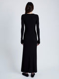 Proenza Schouler Back full length image of model wearing Athena Dress in Silk Viscose in BLACK