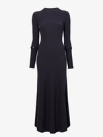 Proenza Schouler Still life image of Jocelyn Dress in Midweight Viscose Rib Knit in CHARCOAL with snood removed