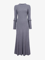 Proenza Schouler Still Life image of Jocelyn Dress in Midweight Viscose Rib Knit in GREY with snood removed