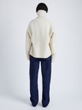 Proenza Schouler back image of model wearing Sandra Turtlneck Sweater in Lofty Eco Cashmere in ECRU