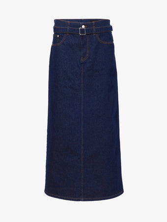 Proenza Schouler flat image of Calder Skirt in INDIGO