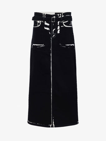 Proenza Schouler flat image of Calder Skirt in BLACK MULTI