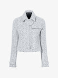 Proenza Schouler Still Life image of Rivers Jacket in Cotton Wool Jacquared in BLACK/OFF WHITE