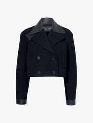 Proenza Schouler Still Life image of Reyes Jacket in Boiled Wool Jersey in BLACK