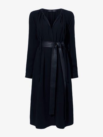 Proenza Schouler Still Life image of Enya Dress in Lightweight Matte Viscose Crepe with in BLACK