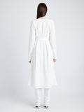 Proenza Schouler Back full length image of model wearing Enya Dress in Lightweight Matte Viscose Crepe in WHITE