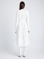 Proenza Schouler Back full length image of model wearing Enya Dress in Lightweight Matte Viscose Crepe in WHITE