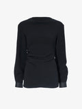 Proenza Schouler Still Life image of Alexis Top in Matte Viscose Crepe with Faux Leather in BLACK