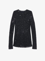 Proenza Schouler Still Life image of Sophie Long Sleeve Top in Sequin in BLACK