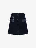 Proenza Schouler Still Life image of Mei Skirt in Boiled Wool Jersey in BLACK