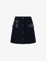 Proenza Schouler Still Life image of Mei Skirt in Boiled Wool Jersey in BLACK