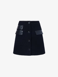 Proenza Schouler Still Life image of Mei Skirt in Boiled Wool Jersey in BLACK