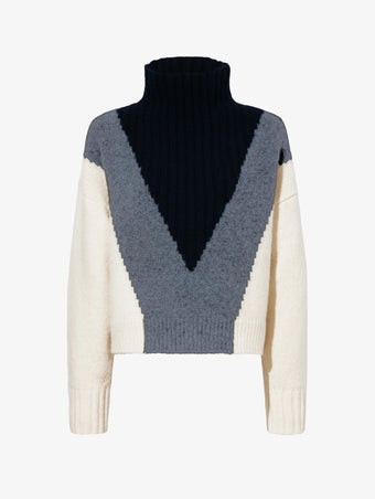 Proenza Schouler Still Life image of Alma Sweater in Graphic Instrasia in ECRU MULTI