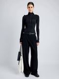 Proenza Schouler Front image of model wearing Norah Top in Silk Viscose Knit in BLACK