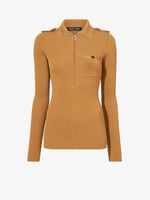 Proenza Schouler Still Life image of Norah Top in Silk Viscose Knit in DARK CAMEL