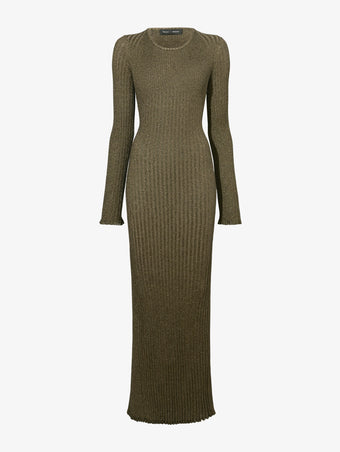 Proenza Schouler Still Life image of Joni Dress in Metallic Rib in GOLD