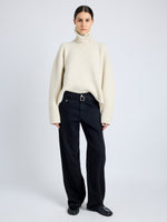 Proenza Schouler Front full length image of model wearing Ellsworth Jean in BLACK