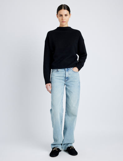 Proenza Schouler front image of model wearing Ryman Jean in CLASSIC WASH