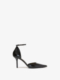 Proenza Schouler Side image of Slash Ankle Strap Pumps in Spazzolato Leather in black