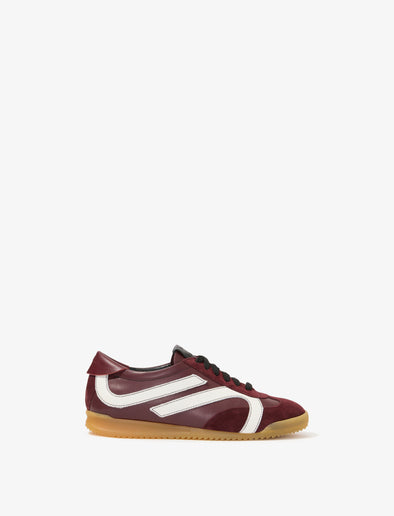 Proenza Schouler Side image of Track Sneakers in oxblood/ivory