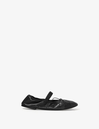 Side image of Glove Mary Jane Ballet Flats in BLACK