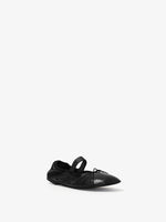 Front 3/4 image of Glove Mary Jane Ballet Flats in BLACK