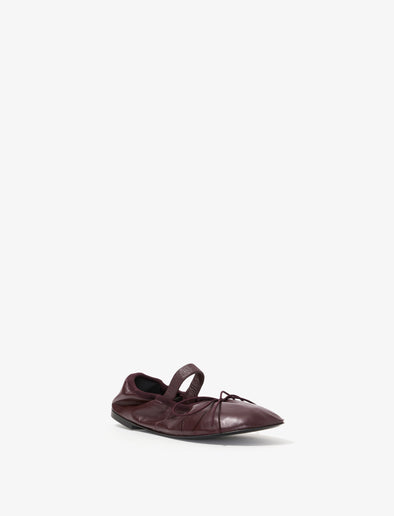 3/4 Front image of Glove Mary Jane Ballet Flats in OXBLOOD