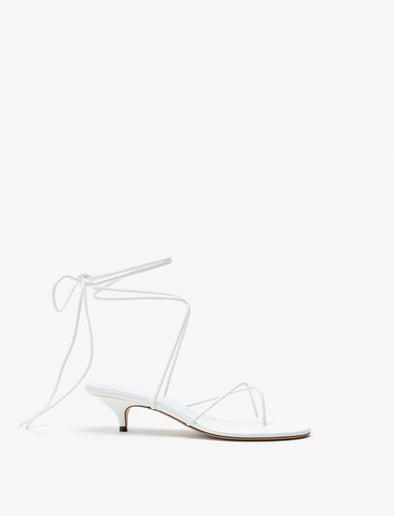 Proenza Schouler Front image of Slash Tie Sandals in White