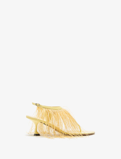 Proenza Schouler Front image of Tee Thong Feather Sandals in Resin