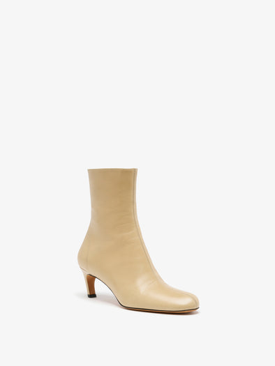 Proenza Schouler Front 3/4 image of Uma Ankle Boots in Slick Calf in Paper