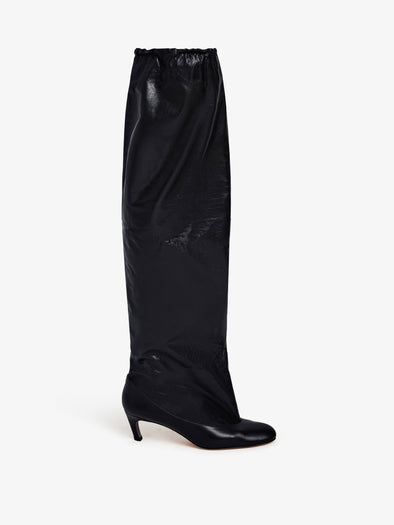 Proenza Schouler Front image of Uma Over The Knee Boots in Slick Calf in Black