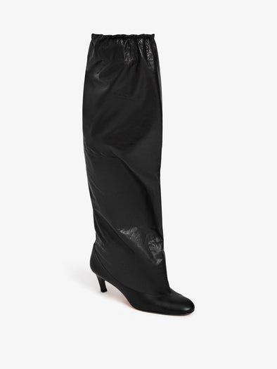 Proenza Schouler Front 3/4 image of Uma Over The Knee Boots in Slick Calf in Black