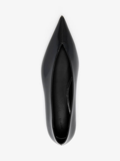 Proenza Schouler Aerial image of Slash Flats in Polished Calf in Black