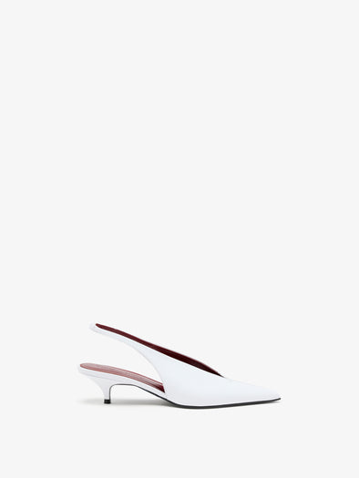 Proenza Schouler Front image of Slash Slingbacks Polished Calf in White