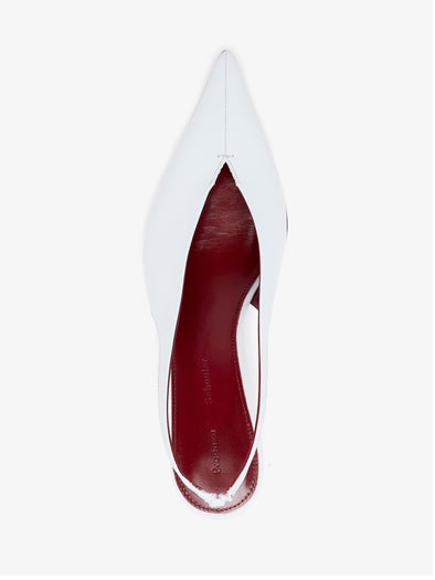 Proenza Schouler Aerial image of Slash Slingbacks Polished Calf in White