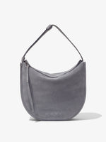 Front image of Baxter Suede Bag in STEEL