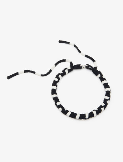 Proenza Schouler Striped Knit Rolo Necklace in black/white