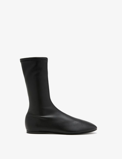 Proenza Schouler Side image of Tee Sock Boots in Faux Leather in black